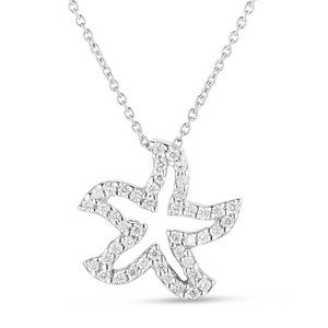 Roberto Coin 18K White Gold Tiny Treasures Diamond Starfish Necklace